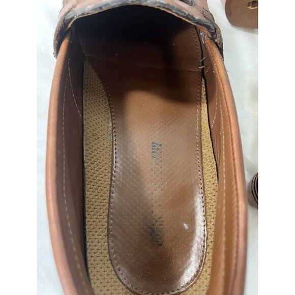 Johnston Murphy Halsey Brown Leather Mens 12 M Woven Kiltie Tassel Casual Shoes